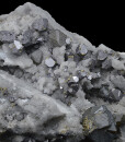 Cleiophane on Quartz, Galena, Chalcopyrite