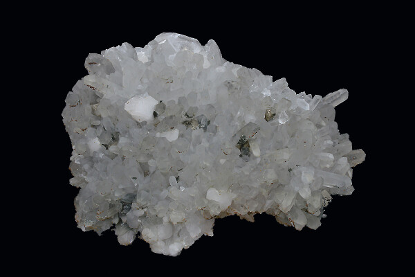 Quartz, Calcite, Pyrite, Rhodochrosite