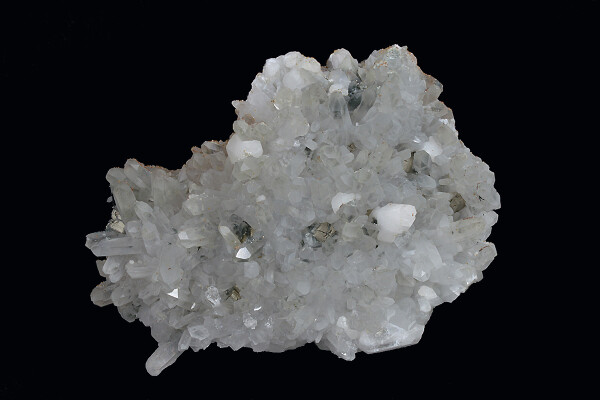 Quartz, Calcite, Pyrite, Rhodochrosite