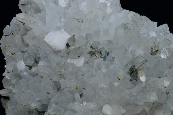 Quartz, Calcite, Pyrite, Rhodochrosite