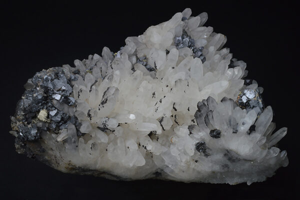 Quartz, gem Sphalerite var.Cleiopohane, Galena, Chalcopyrite, Siderite