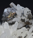 Quartz, gem Sphalerite var.Cleiopohane, Galena, Chalcopyrite, Siderite