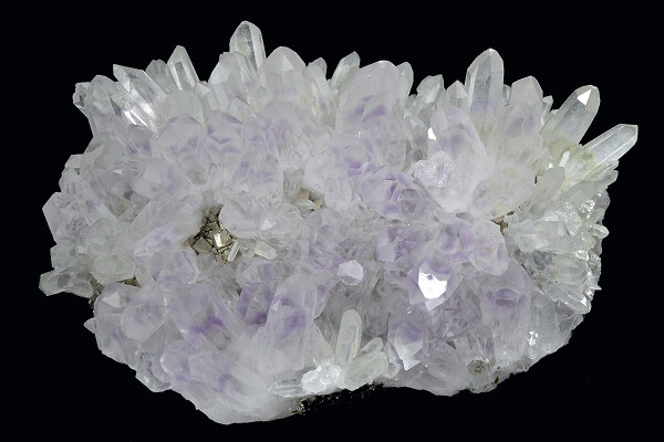 Quartz var.Amethyst, Pyrite