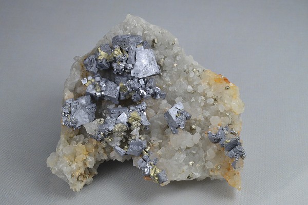 skeletal Galena, Quartz, Chalcopyrite, Pyrite