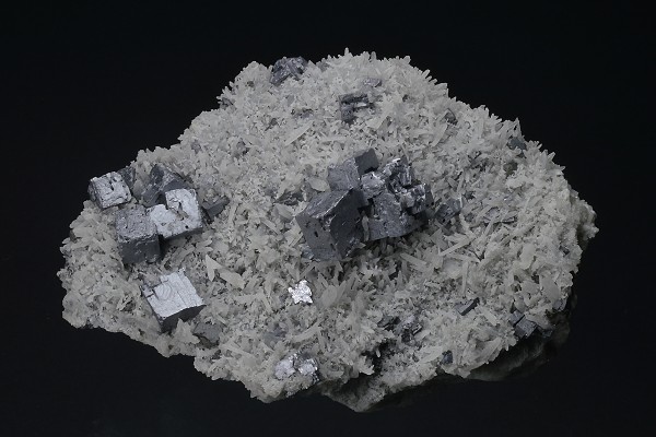 Galena on Quartz, Sphalerite