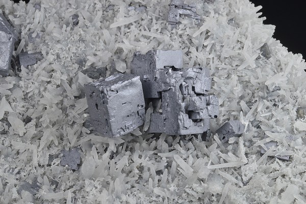 Galena on Quartz, Sphalerite