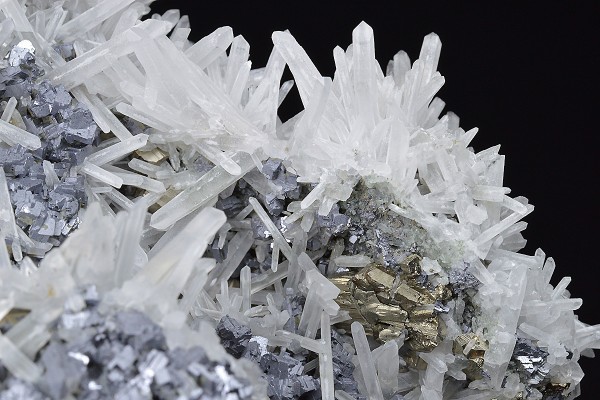 Quartz, Galena, Calcite, Pyrite, Siderite