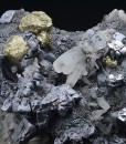 Skeletal Galena on Quartz, Chalcopyrite, Sphalerite