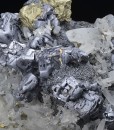 Skeletal Galena on Quartz, Chalcopyrite, Sphalerite