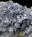 Skeletal Galena on Quartz, Chalcopyrite, Sphalerite