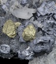 Skeletal Galena on Quartz, Chalcopyrite, Sphalerite