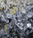 Skeletal Galena on Quartz, Chalcopyrite, Sphalerite